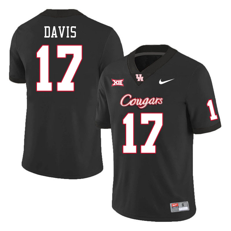 Men #17 Kriston Davis Houston Cougars College Football Jerseys Stitched-Black